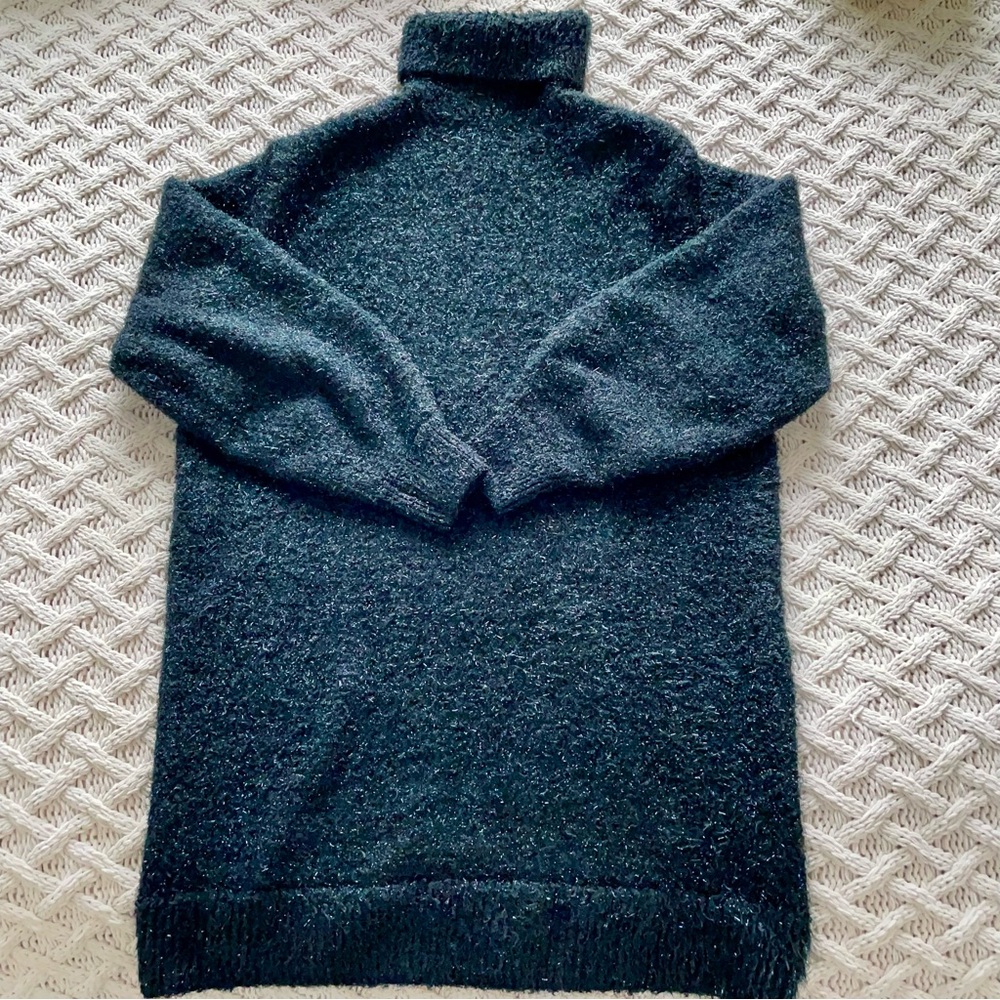 Mango Black Turtle Neck Sweater Dress
